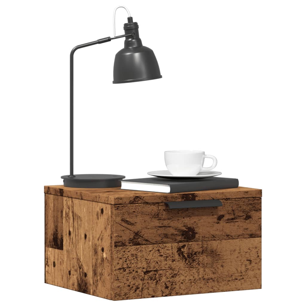 Wall-mounted Bedside Cabinet Old Wood 34x30x20 cm - Brittle & Co
