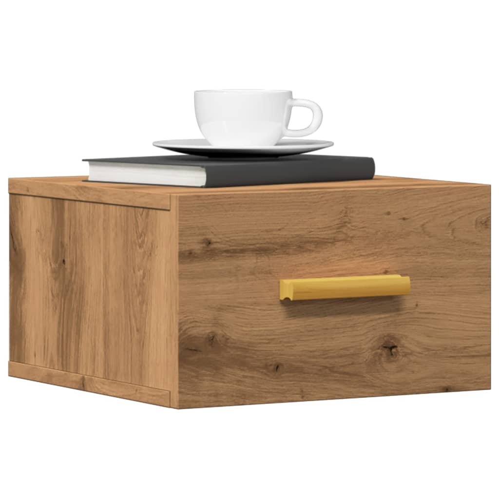 Wall-mounted Bedside Cabinet Artisan Oak 35x35x20 cm - Brittle & Co