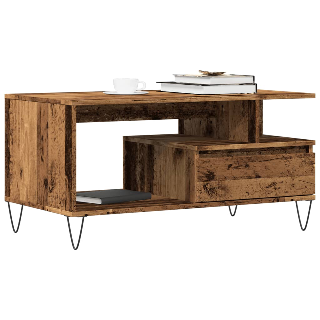 Coffee Table Old Wood 90x49x45 cm Engineered Wood - Casper Homes