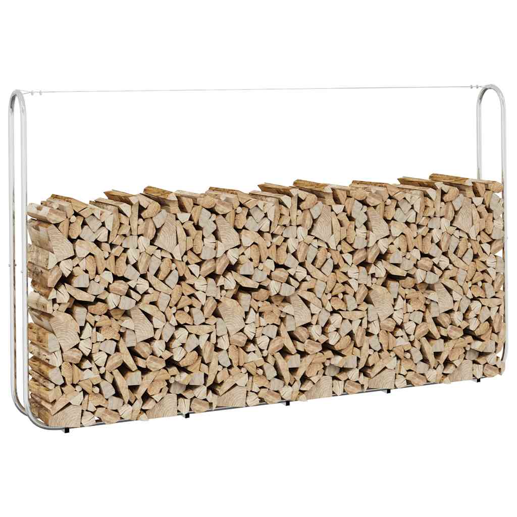 Firewood Rack Wire 250x25x150 cm Galvanised steel - Decor Base