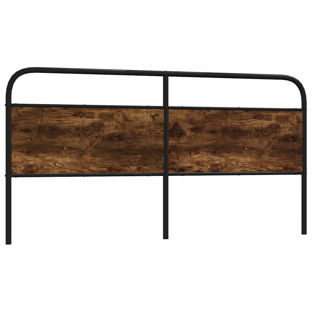 Headboard Smoked Oak 180 cm Steel and Engineered Wood - Decor Base