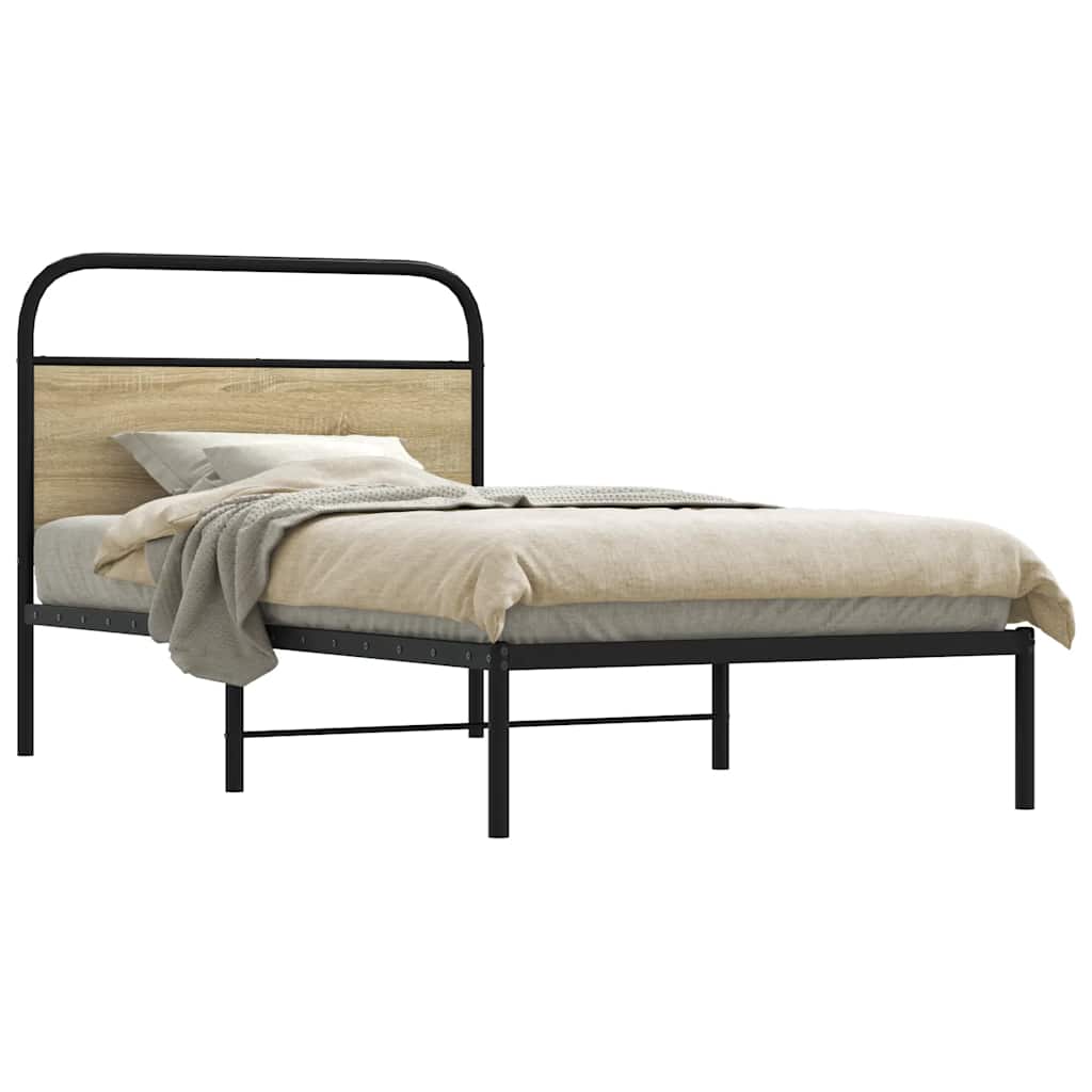 Bedframe 100x190cm Sonoma Oak Engineered Wood - Merlin Deals