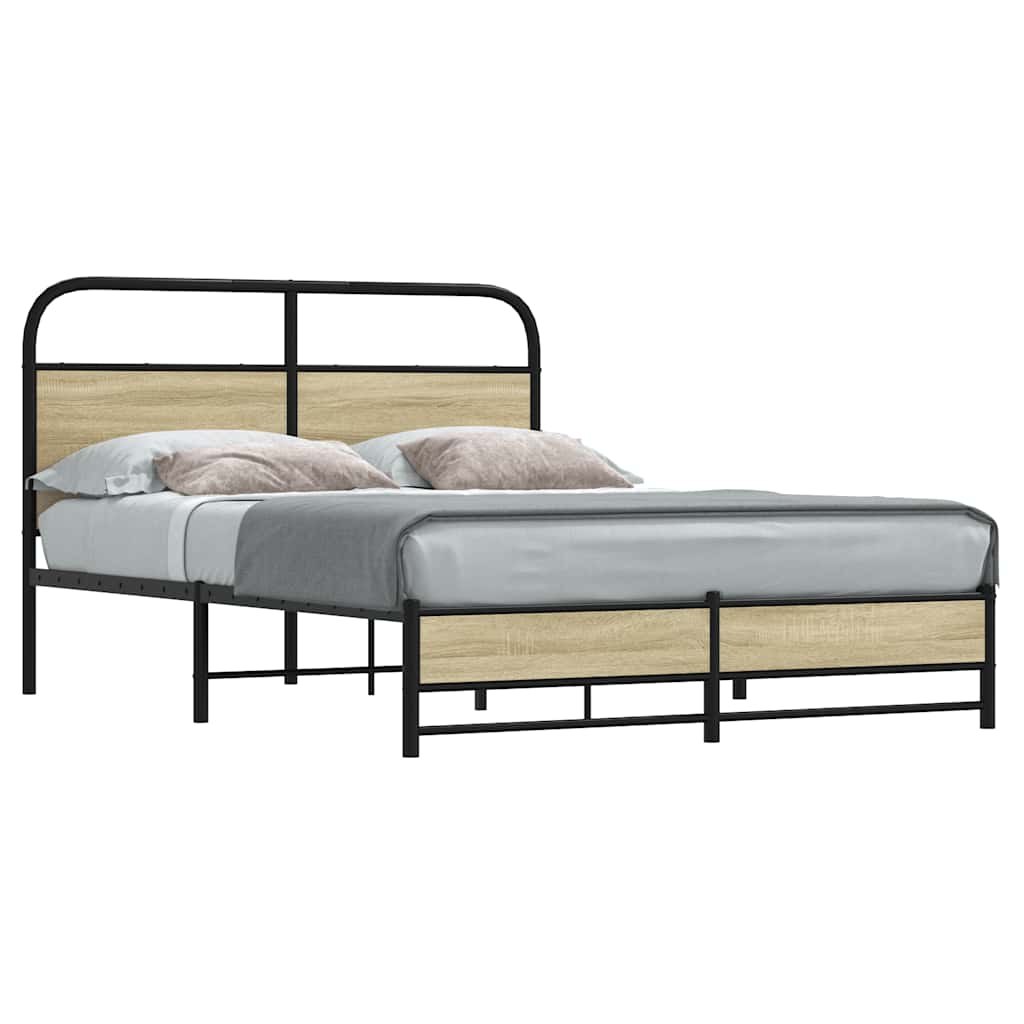 Bedframe 120x200cm Sonoma Oak Engineered Wood - Merkel Designers