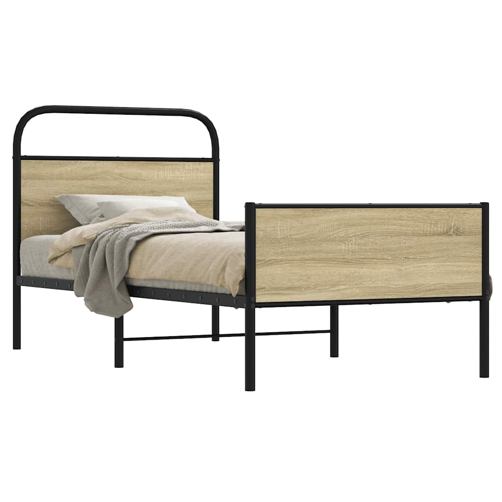 Bedframe Sonoma Oak 75x190cm Engineered Wood - Merkel Designers
