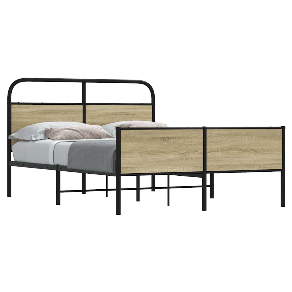 Bedframe 120x200cm Sonoma Oak Engineered Wood - Design Hut