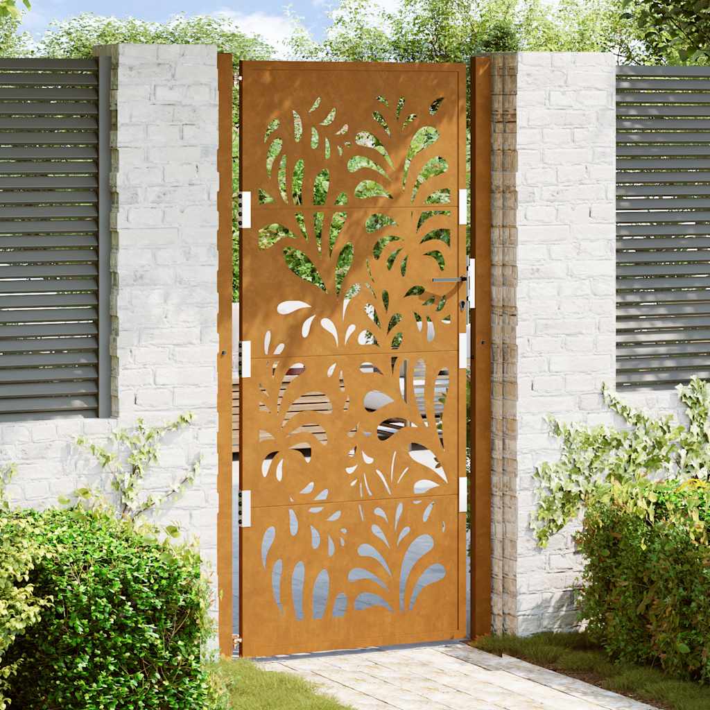 Garden Gate 105x205 cm Weathering Steel Wave Design - R and M Furniture