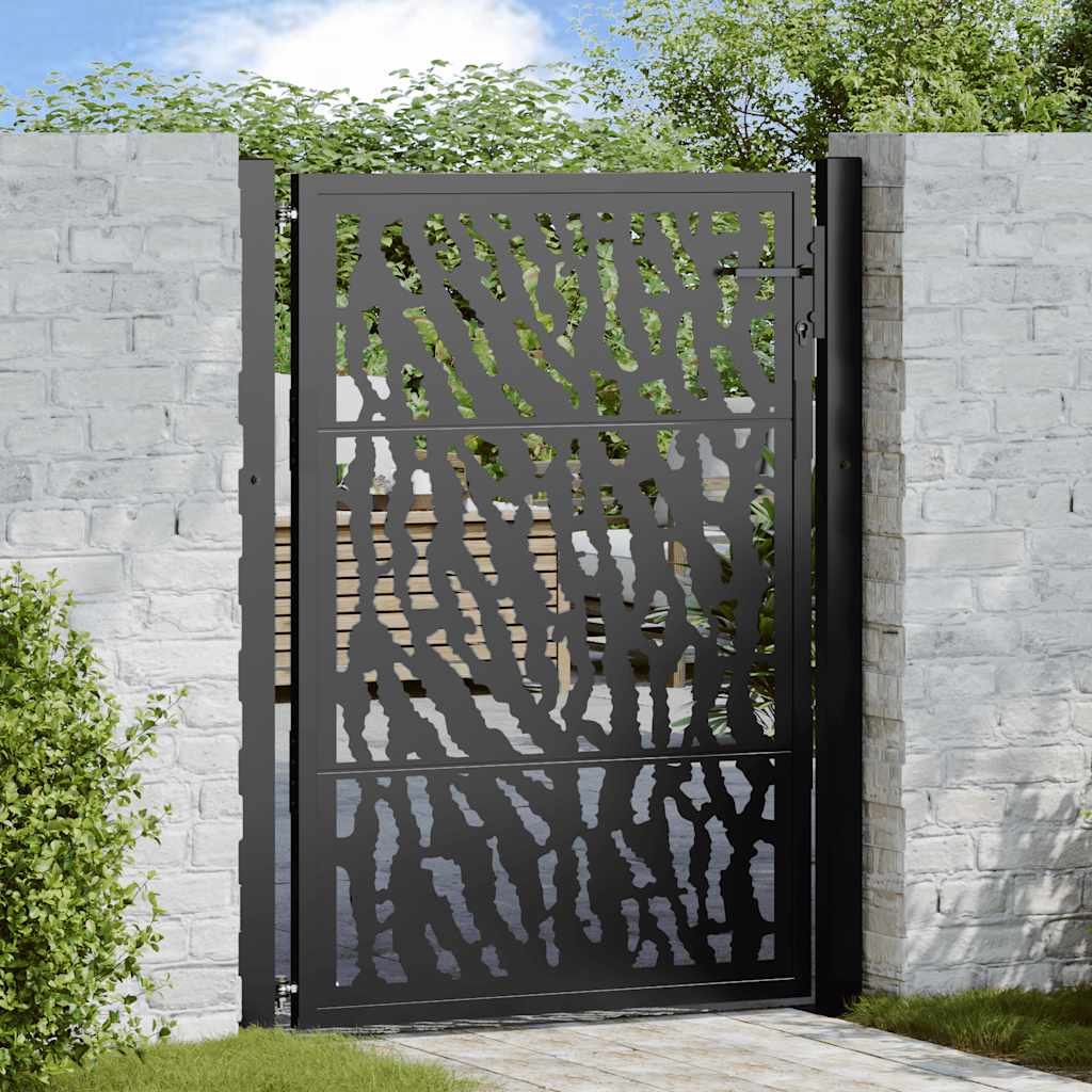 Garden Gate Black 105x130 cm Steel Trace Design - Design Hut