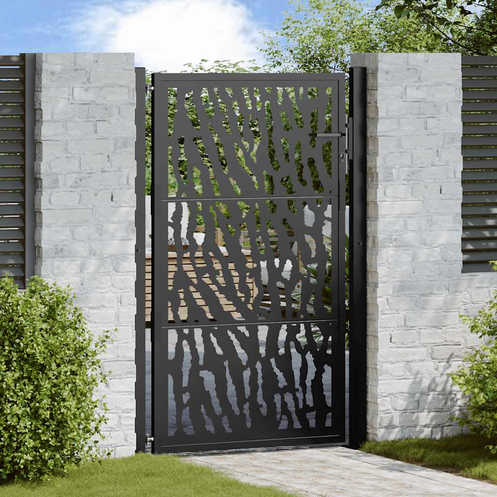 Garden Gate Black 105x155 cm Steel Trace Design - Merkel Designers