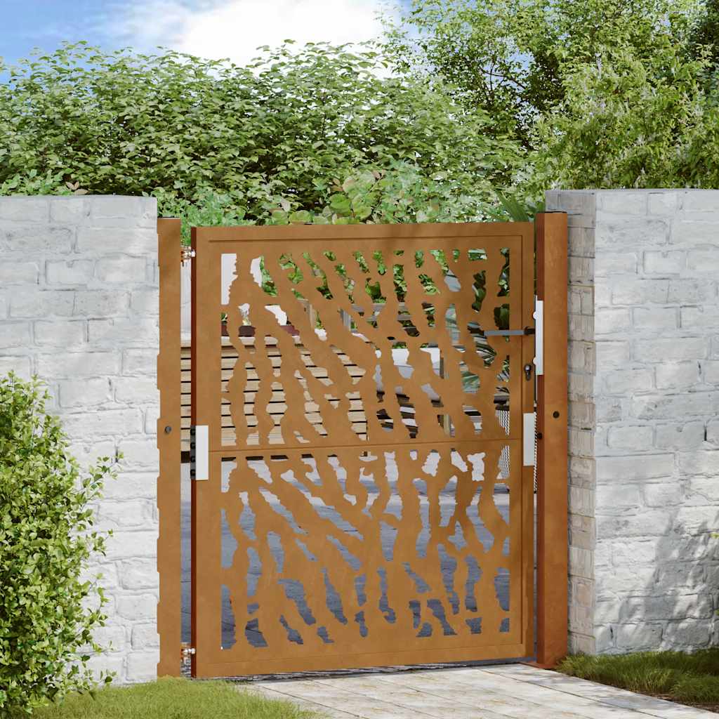Garden Gate 105x105 cm Weathering Steel Trace Design - Merkel Designers