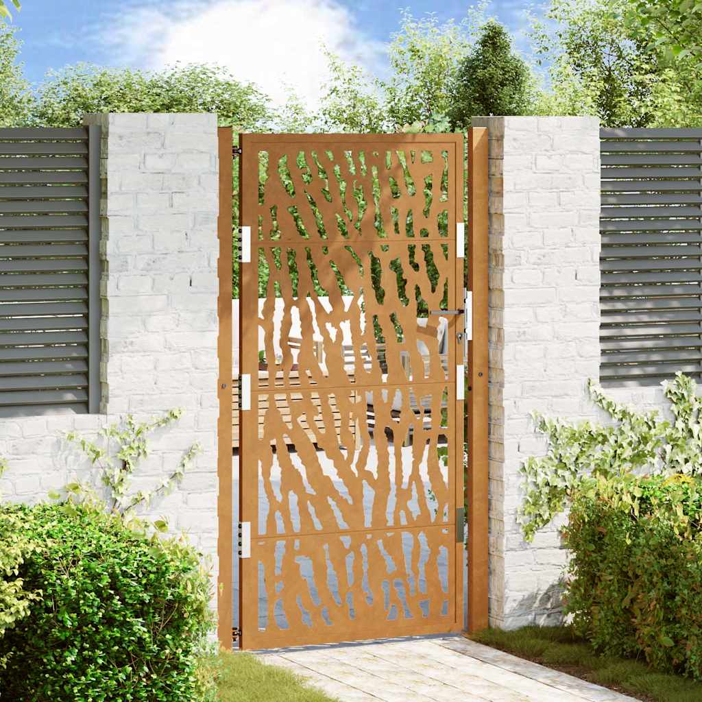 Garden Gate 105x180 cm Weathering Steel Trace Design - Sid & Sam