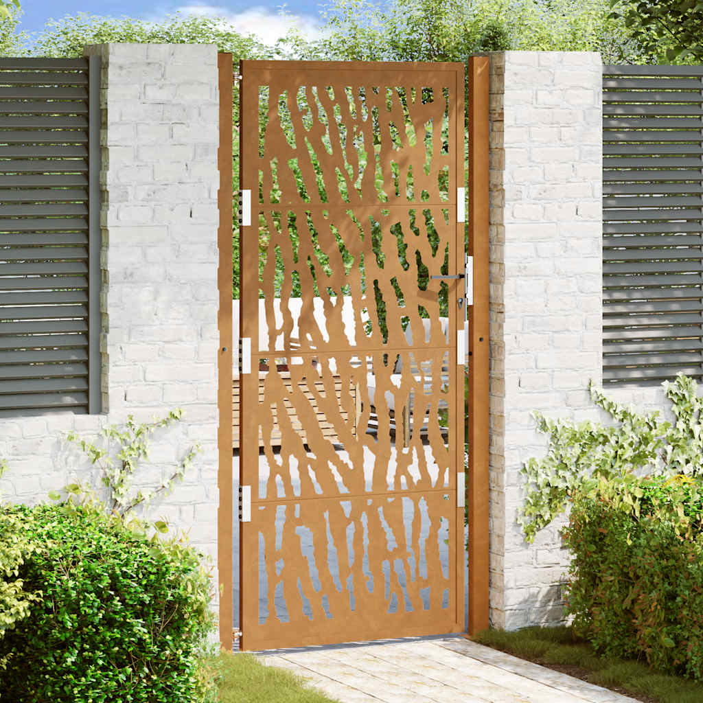 Garden Gate 105x205 cm Weathering Steel Trace Design - The Home Maker