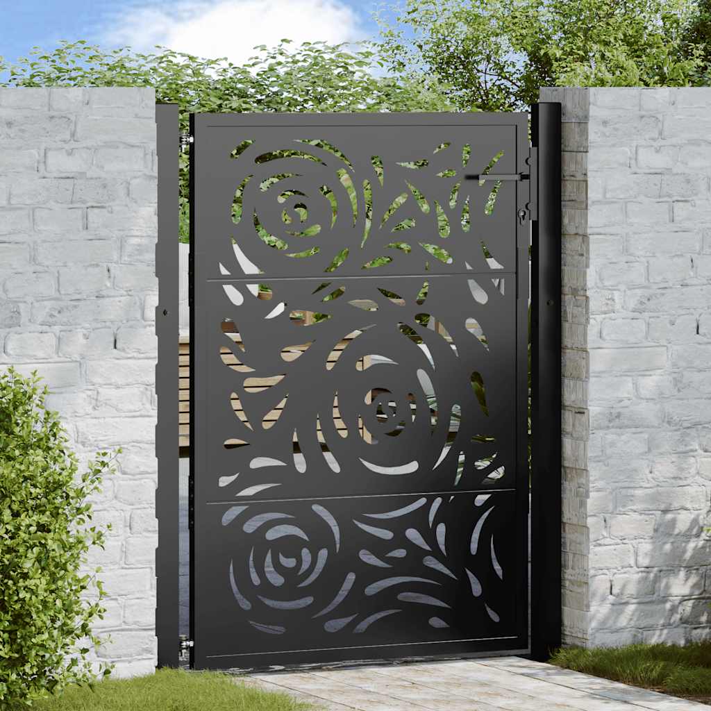 Garden Gate Black 105x130 cm Steel Flame Design - Merkel Designers