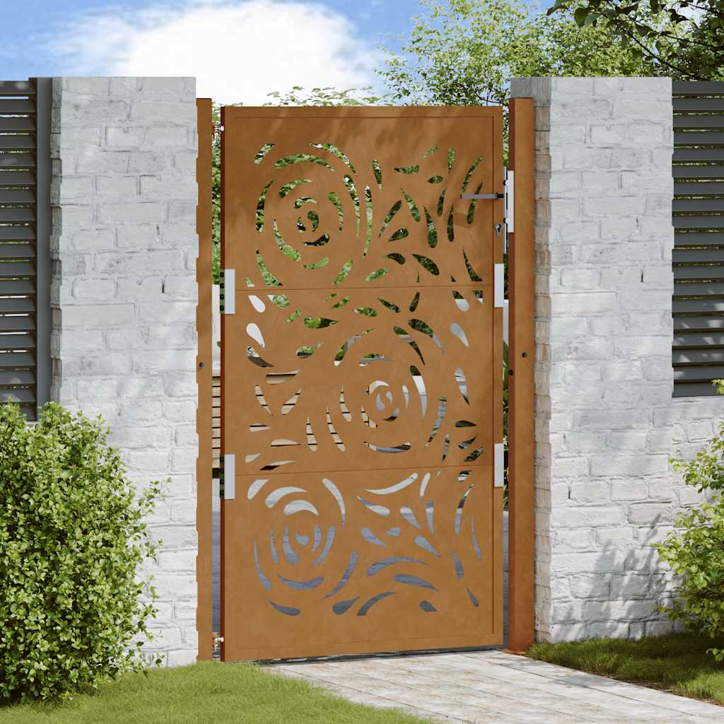 Garden Gate 105x155 cm Weathering Steel Flame Design - The Home Maker