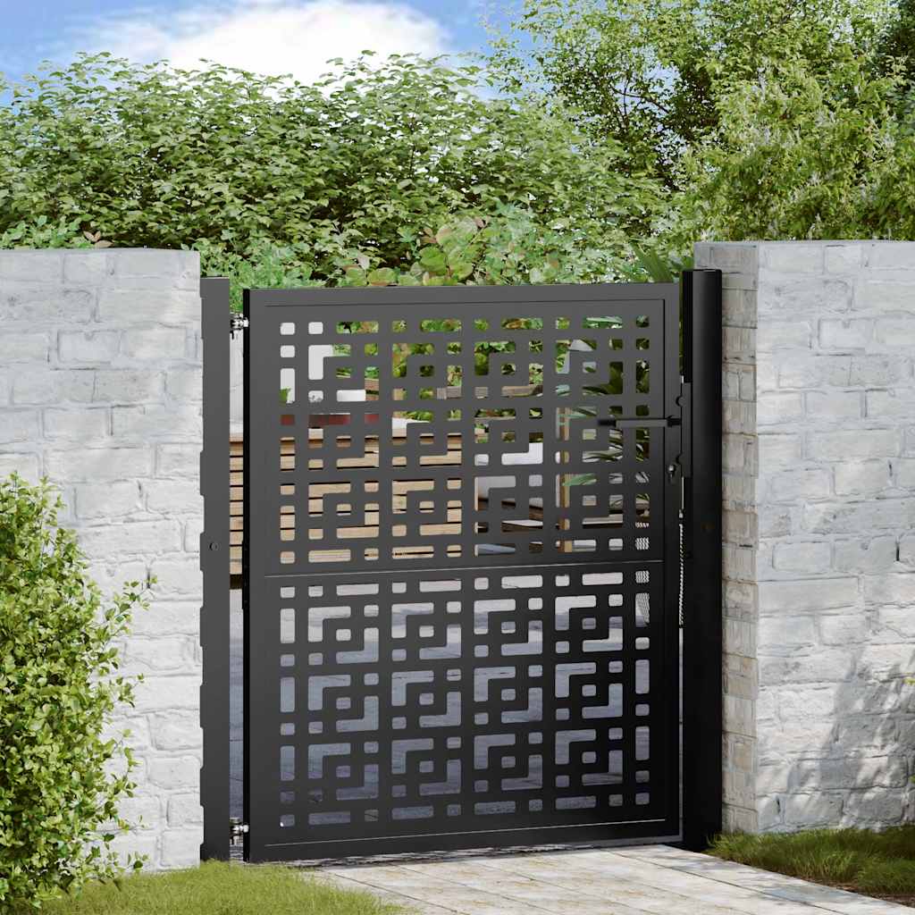 Garden Gate Black 105x106 cm Steel Cross Design - Casper Homes