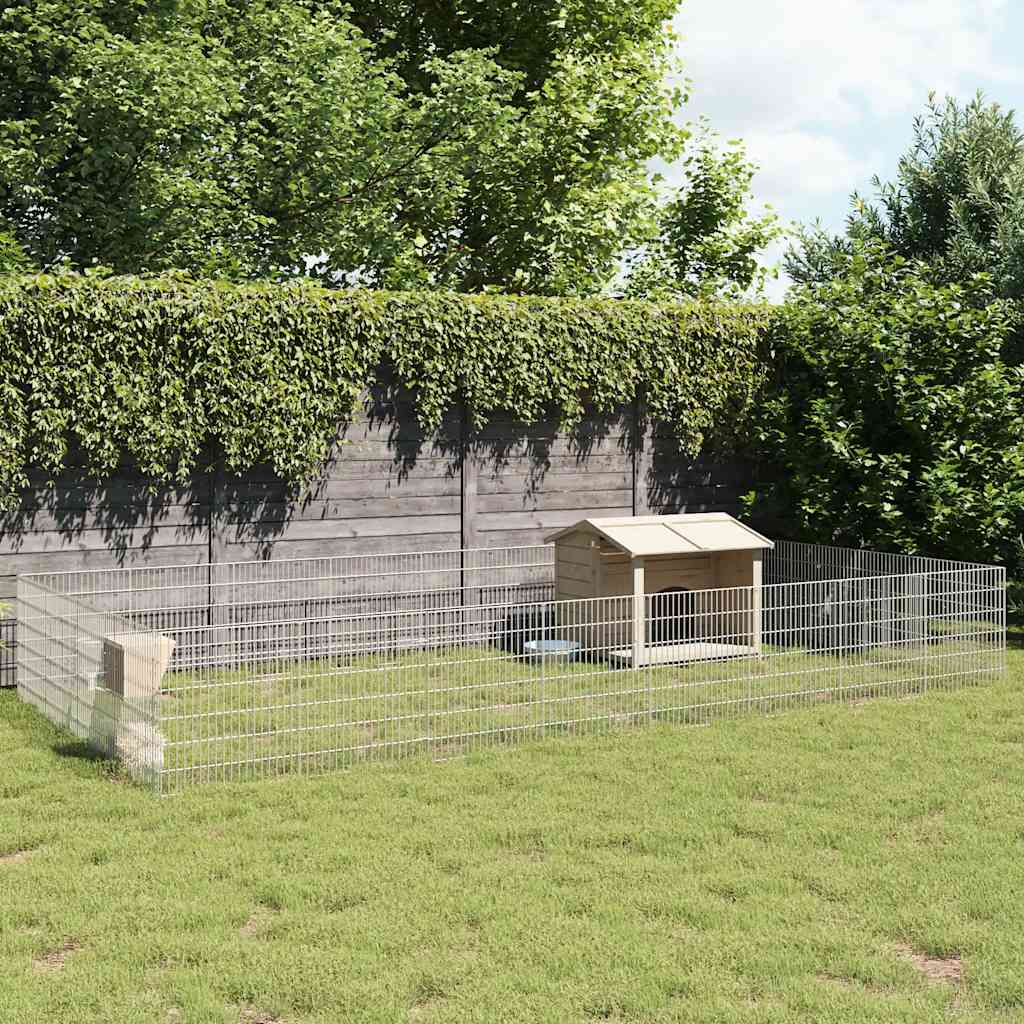 Free Range Animal Enclosure 24-Panel 54x60 cm Galvanised Iron - Discount Dealers