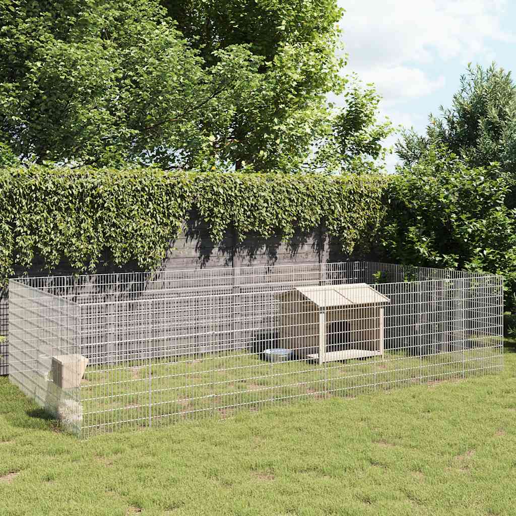 Free Range Animal Enclosure 24-Panel 54x100 cm Galvanised Iron - Charlotte Dunes