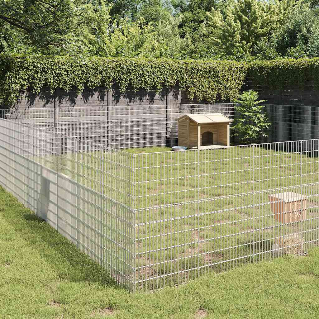 Free Range Animal Enclosure 48-Panel 54x100 cm Galvanised Iron - Charlotte Dunes