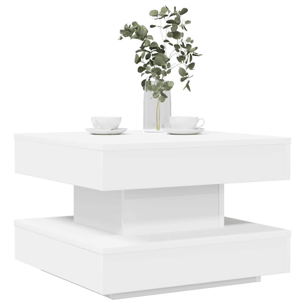 Coffee Table 360-Degree Rotatable White 50x50x34.5 cm - The Home Maker