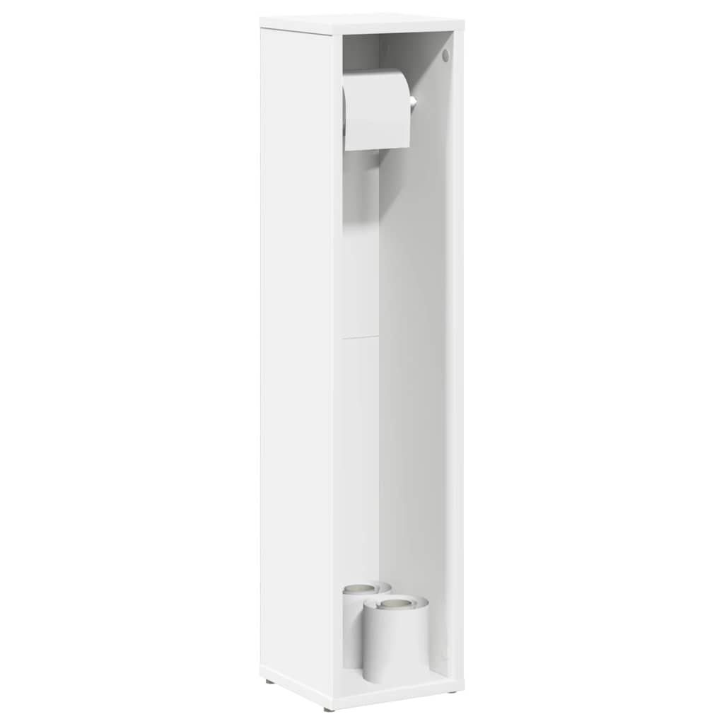 Bathroom Cabinet with Roll Holder White 20.5x20x90 cm - The Home Maker