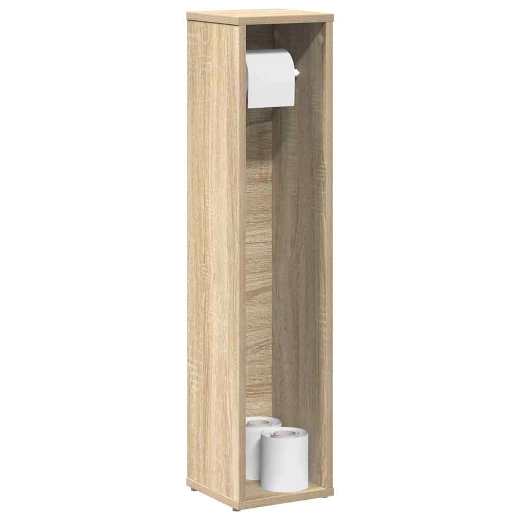 Bathroom Cabinet with Roll Holder Sonoma Oak 20.5x20x90 cm - The Home Maker