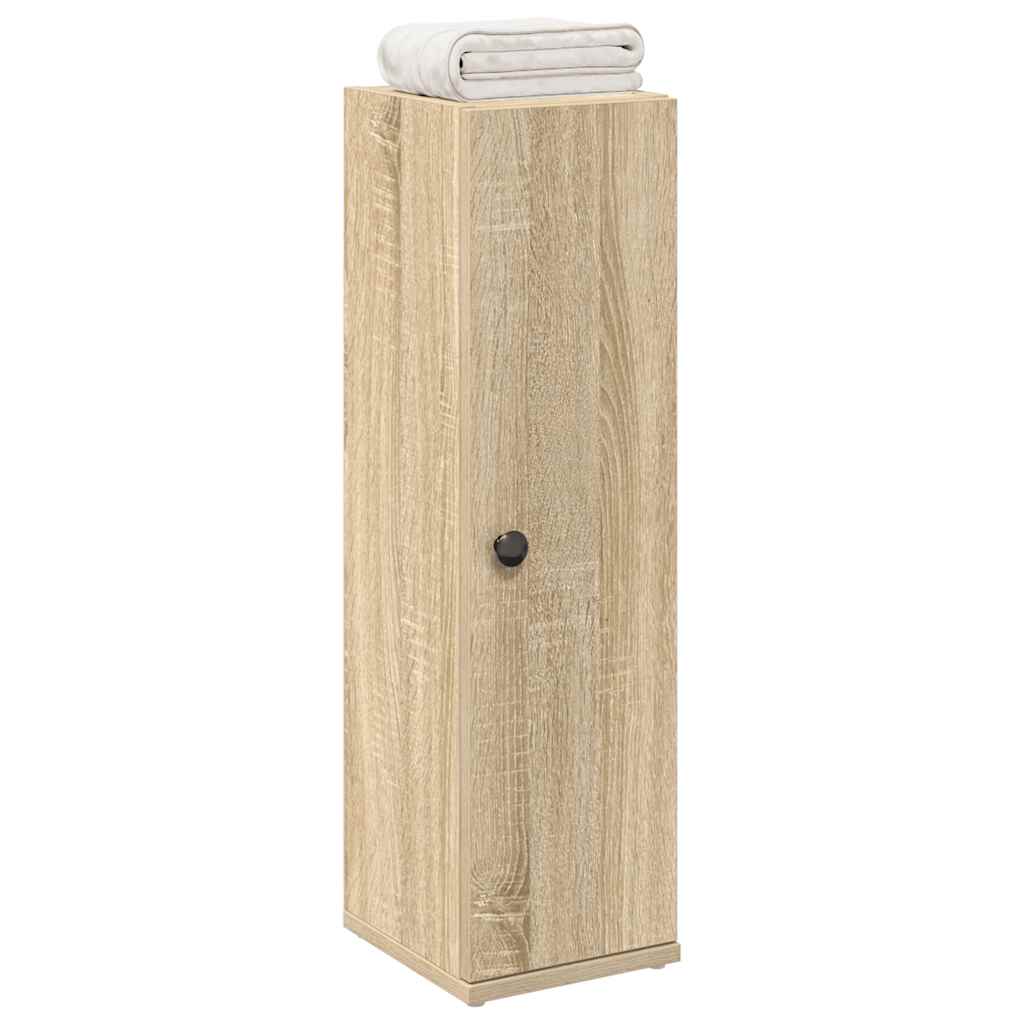 Bathroom Cabinet with Roll Holder Sonoma Oak 20.5x22x72 cm - The Home Maker