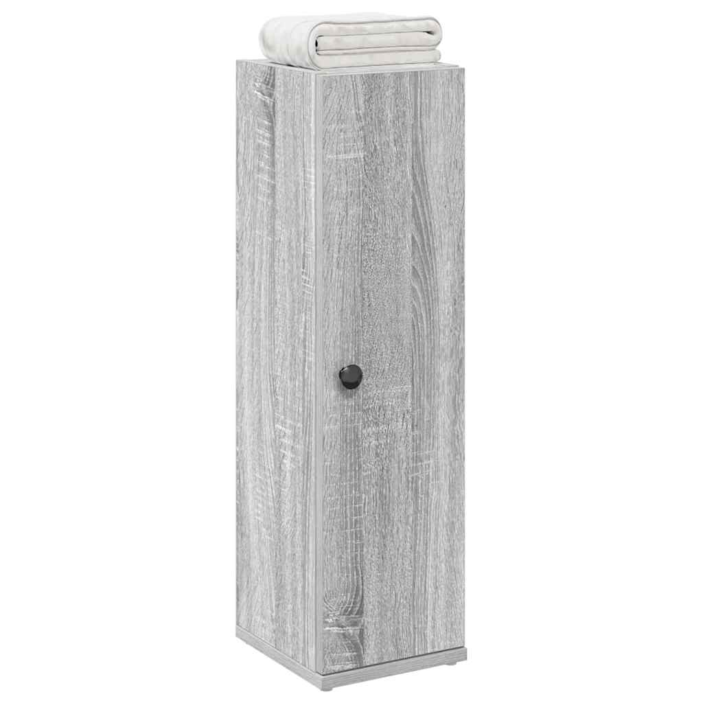 Bathroom Cabinet with Roll Holder Grey Sonoma 20.5x22x72 cm - The Home Maker