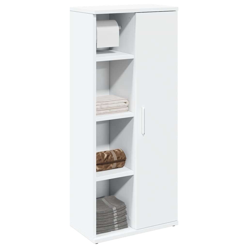 Bathroom Cabinet with Roll Holder White 39x22x90 cm - The Home Maker