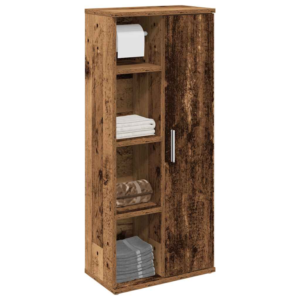Bathroom Cabinet with Roll Holder Old Wood 39x22x90 cm - The Home Maker
