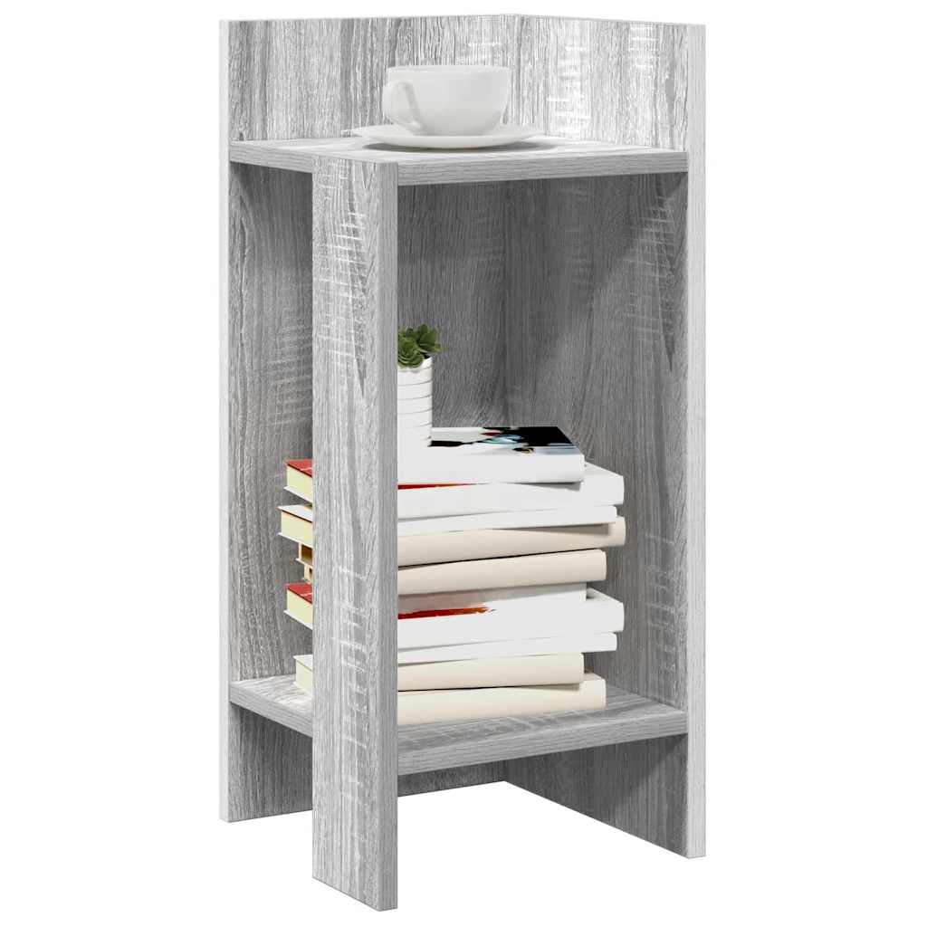 Side Table with Shelf Grey Sonoma 25.5x27x60 cm - Merlin Deals