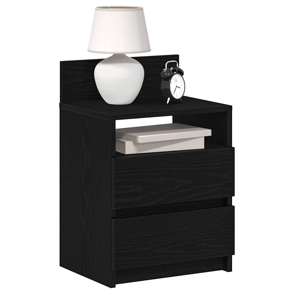 Bedside Cabinets 2 Pieces with 2 Drawers Black 40x33x60 cm - The Home Maker