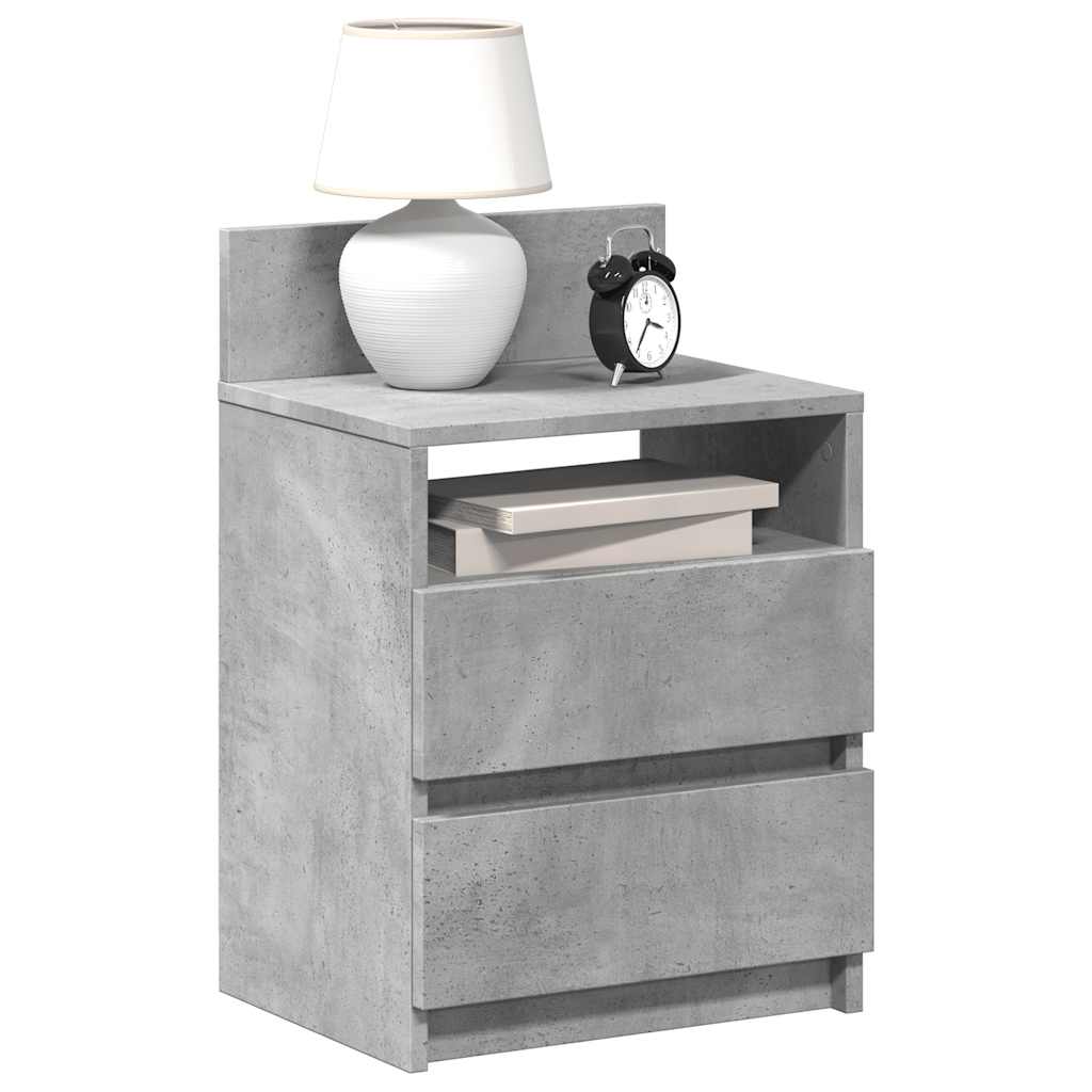 Bedside Cabinets 2 Pieces with 2 Drawers Concrete Grey 40x33x60 cm - The Home Maker