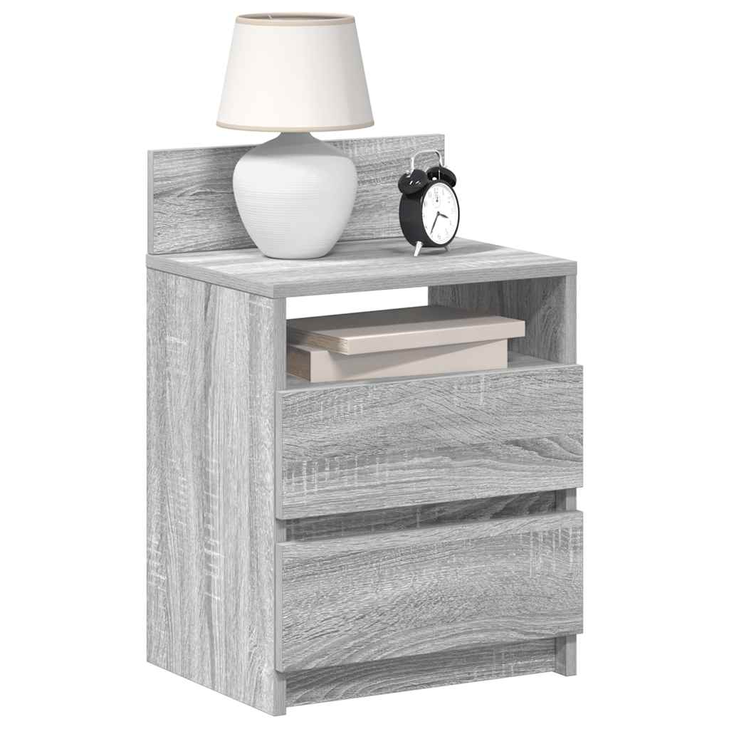 Bedside Cabinets 2 Pieces with 2 Drawers Grey Sonoma 40x33x60 cm - Tyrell & Tyrell