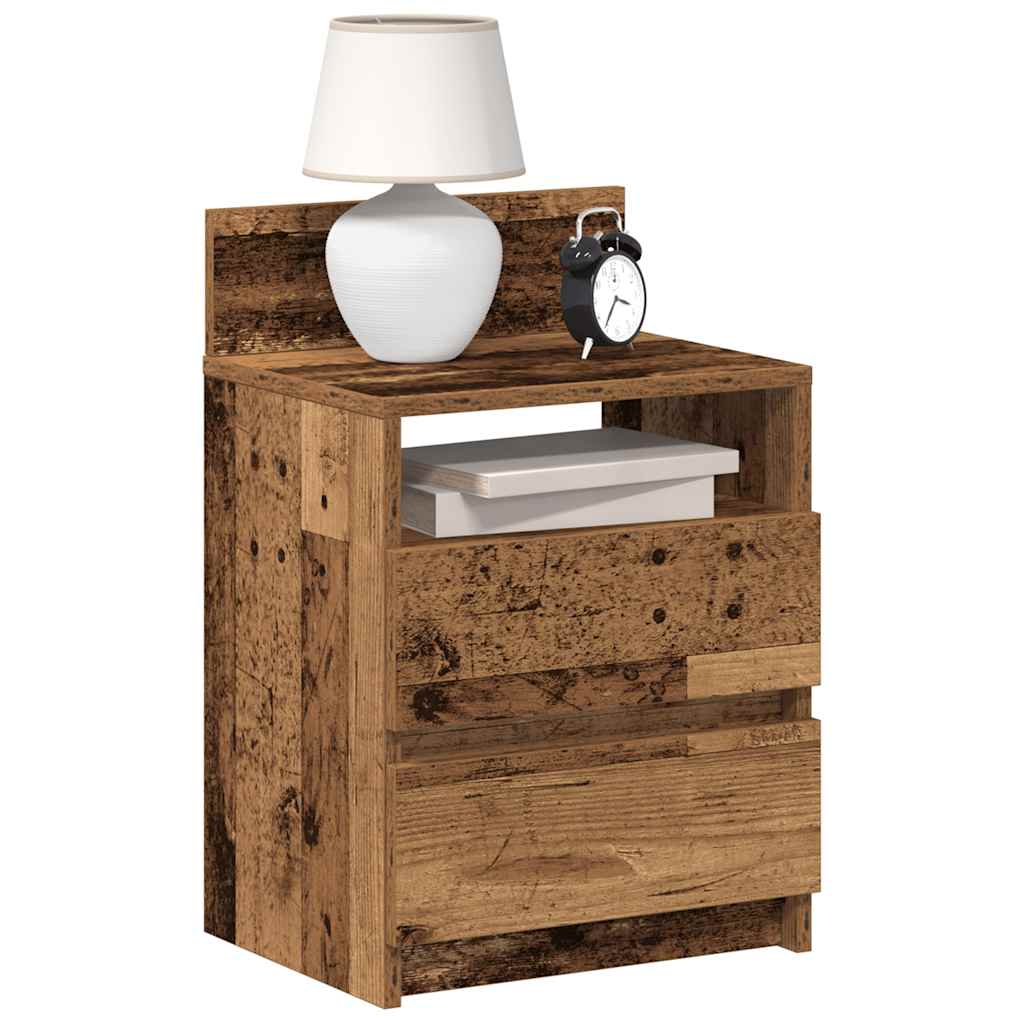 Bedside Cabinets 2 pcs with 2 Drawers Old Wood 40x33x60 cm - Brittle & Co