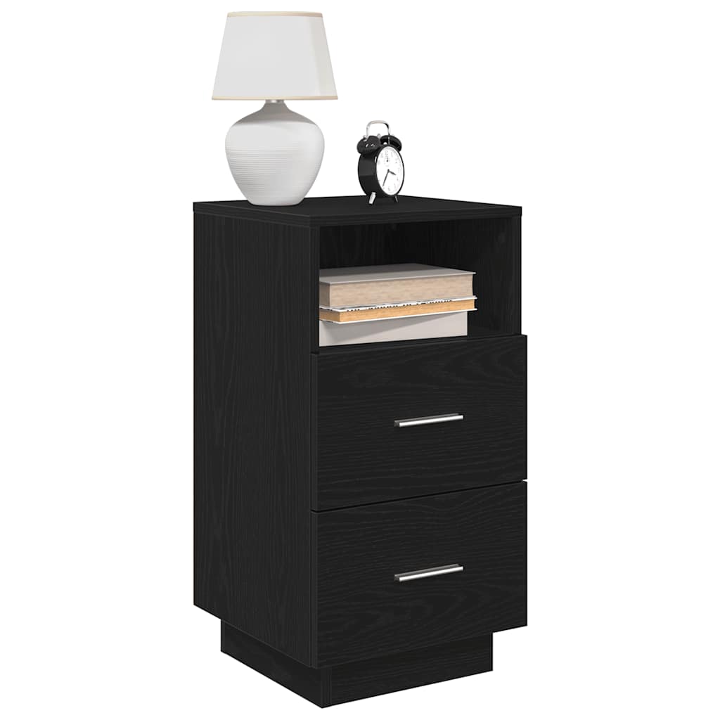 Bedside Cabinets 2 pcs with 2 Drawers Black 36x36x68 cm - The Home Maker