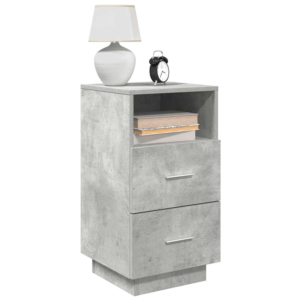 Bedside Cabinets 2 pcs with 2 Drawers Concrete Grey 36x36x68 cm - Merkel Designers