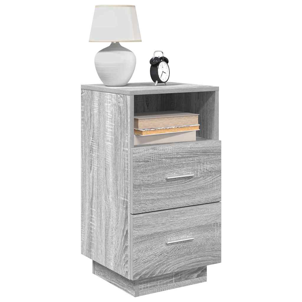 Bedside Cabinets 2 pcs with 2 Drawers Grey Sonoma 36x36x68 cm - Tyrell & Tyrell