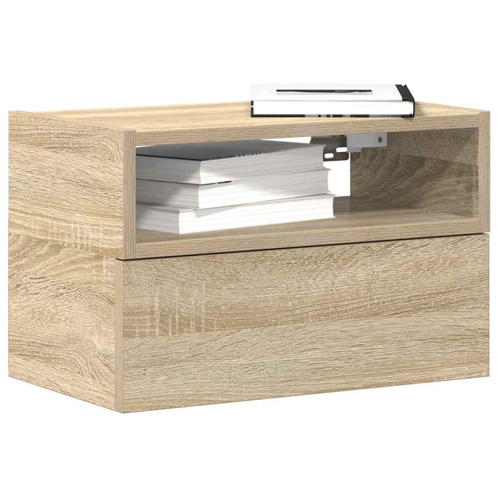 Wall-mounted Bedside Cabinet Sonoma Oak 45x26x28.5 cm - Millennium Furniture