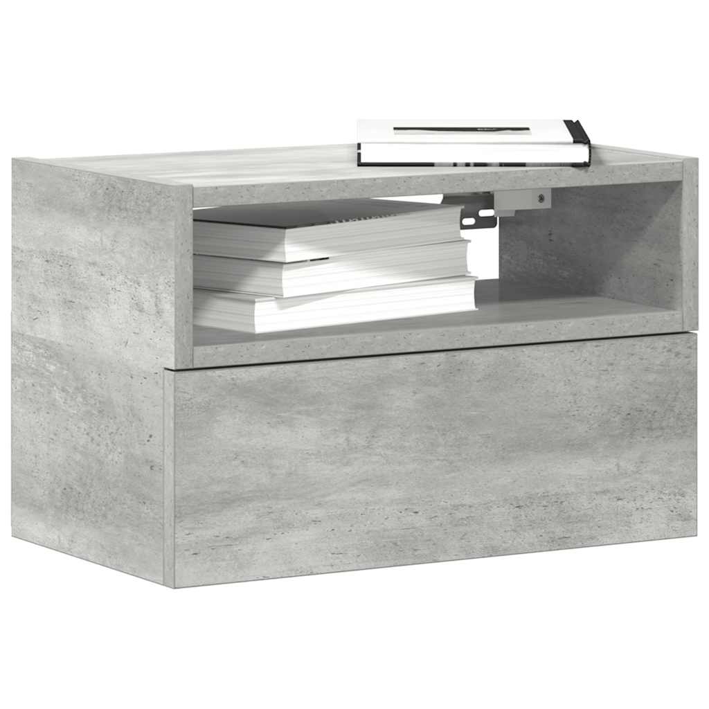 Wall-mounted Bedside Cabinet Concrete Grey 45x26x28.5 cm - Decor Base