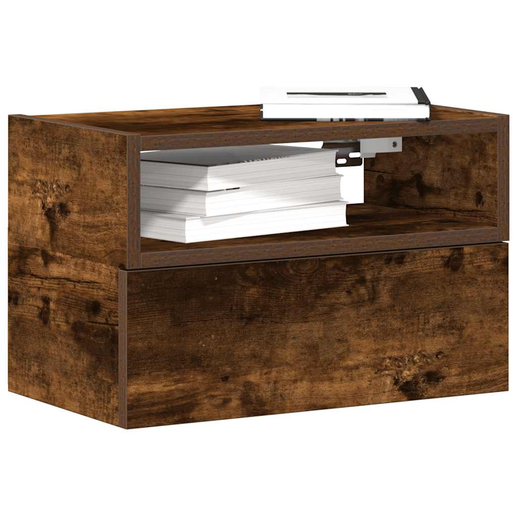 Wall-mounted Bedside Cabinet Smoked Oak 45x26x28.5 cm - Discount Dealers