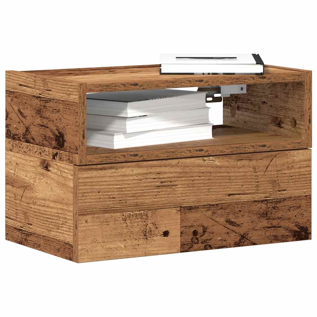 Wall-mounted Bedside Cabinet Old Wood 45x26x28.5 cm - Tyrell & Tyrell