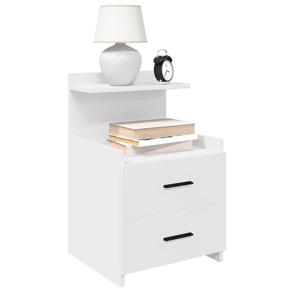 Bedside Cabinets 2 Pieces with 2 Drawers White 40x36.5x62 cm - All Things Good