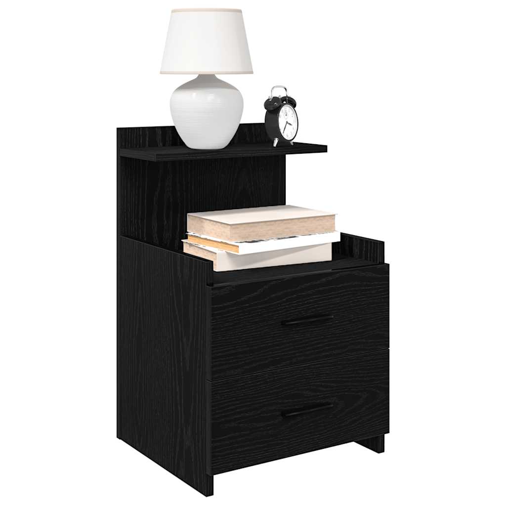 Bedside Cabinets 2 Pieces with 2 Drawers Black 40x36.5x62 cm - All Things Good