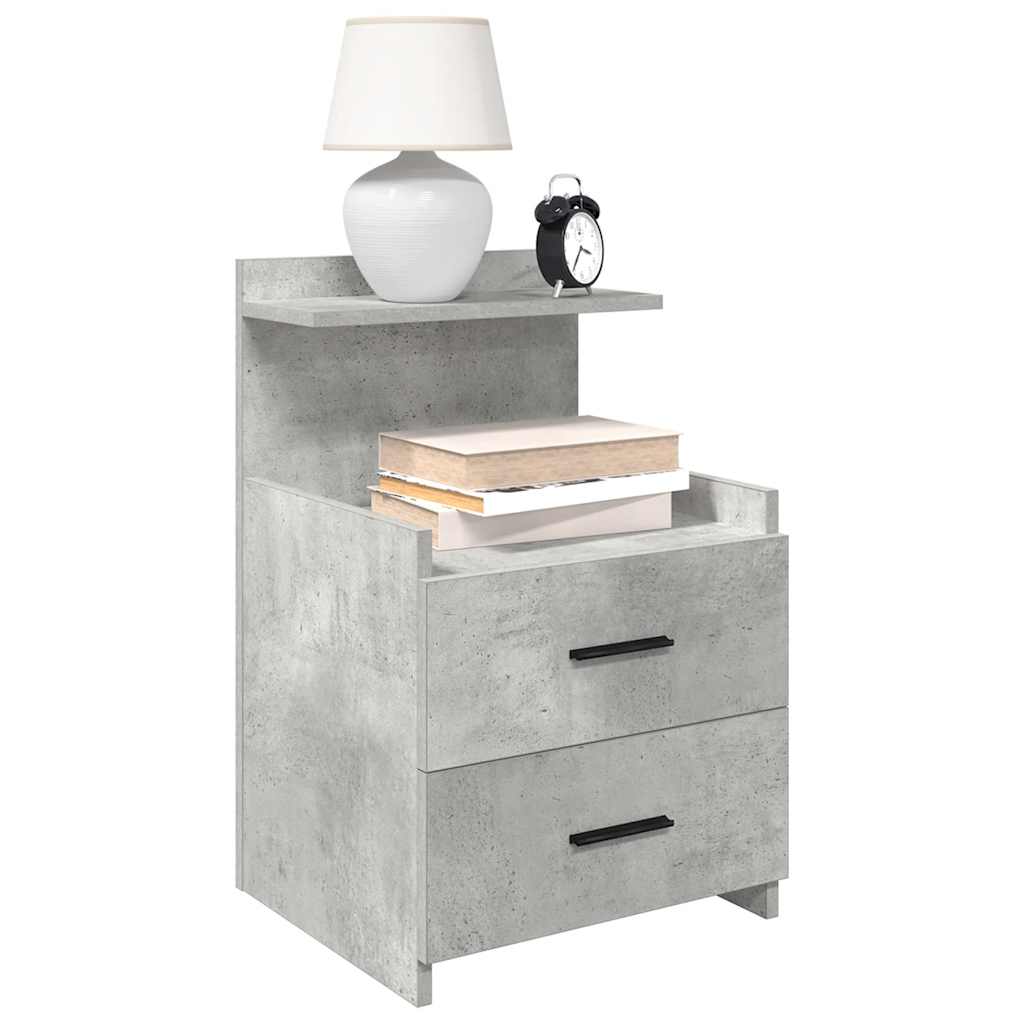 Bedside Cabinets 2 Pieces with 2 Drawers Concrete Grey 40x36.5x62 cm - All Things Good
