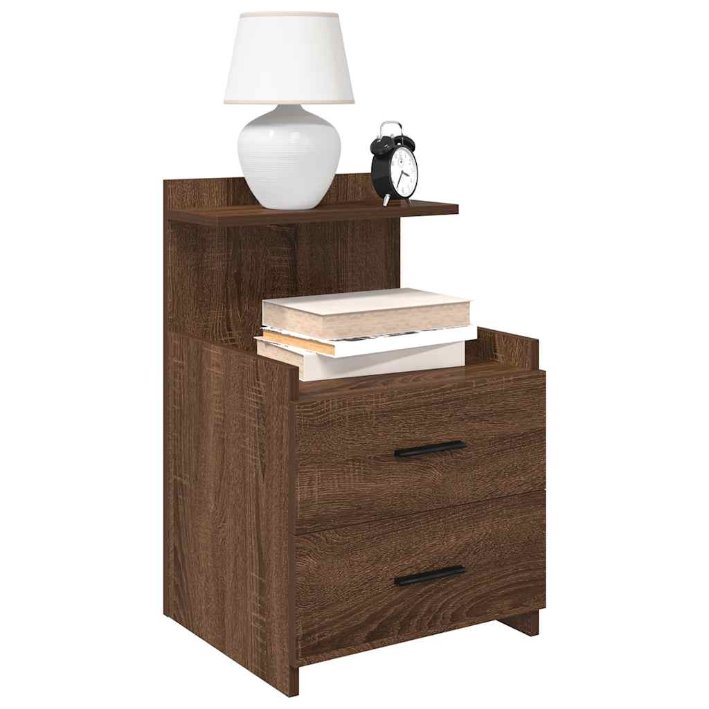 Bedside Cabinets 2 Pieces with 2 Drawers Brown Oak 40x36.5x62 cm - All Things Good