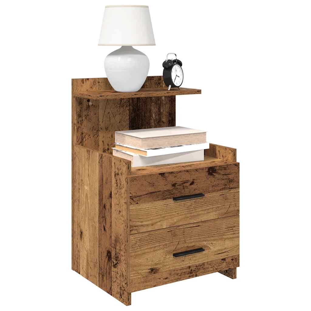 Bedside Cabinets 2 Pieces with 2 Drawers Old Wood 40x36.5x62 cm - All Things Good