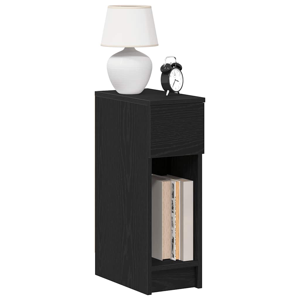 Bedside Cabinet with Drawer Black Oak 20x36x60 cm - Brittle & Co