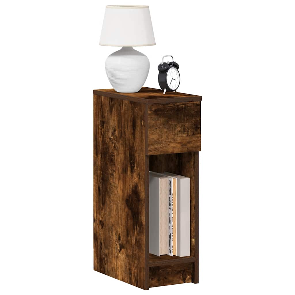 Bedside Cabinet with Drawer Smoked Oak 20x36x60 cm - Brittle & Co