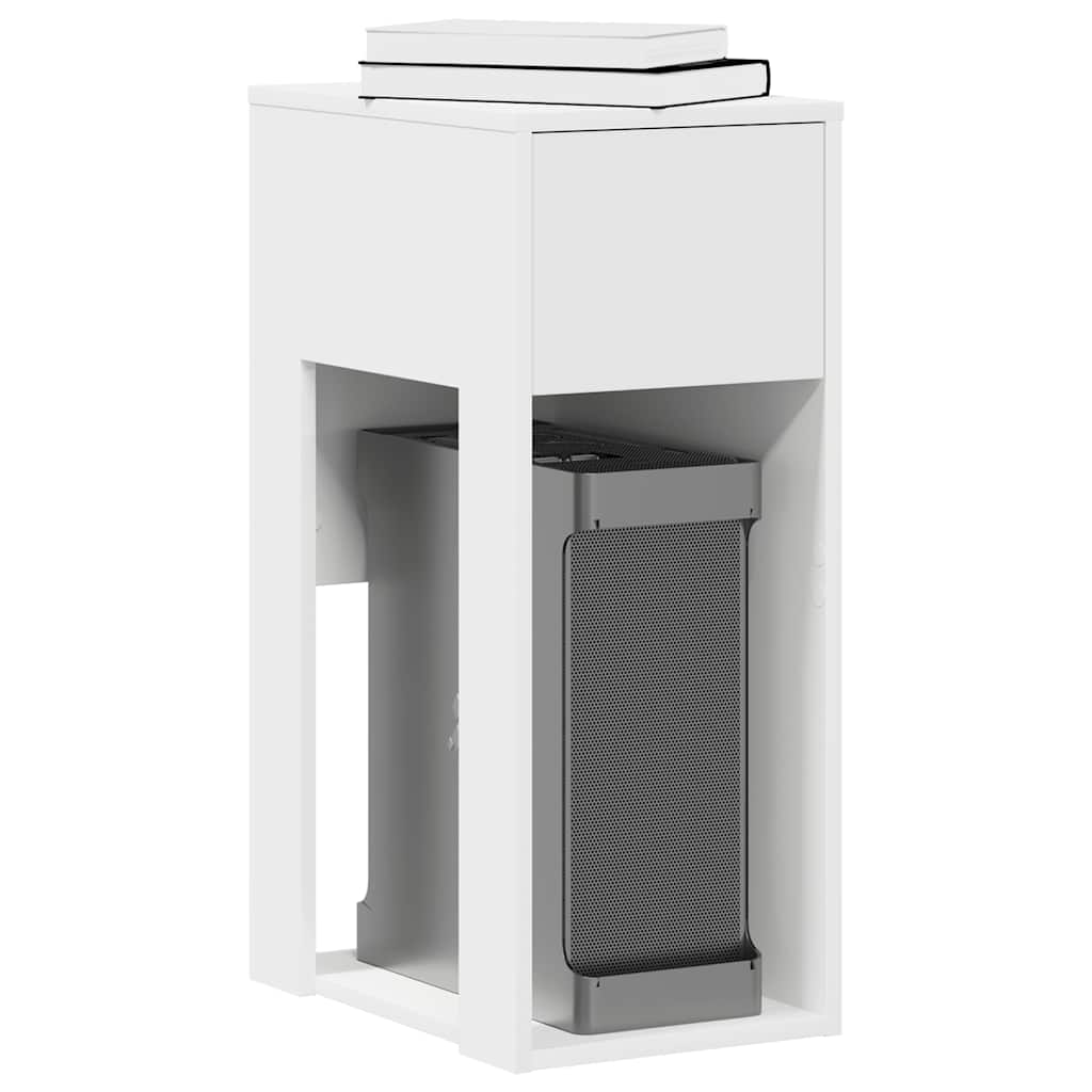 Computer Tower Stand with Drawer White 30x44x74 cm - Casper Homes