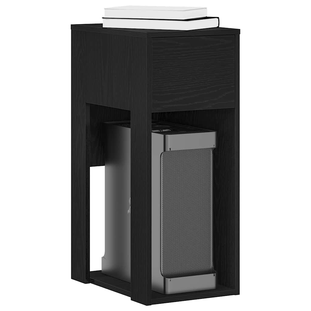 Computer Tower Stand with Drawer Black 30x44x74 cm - Style and Chic