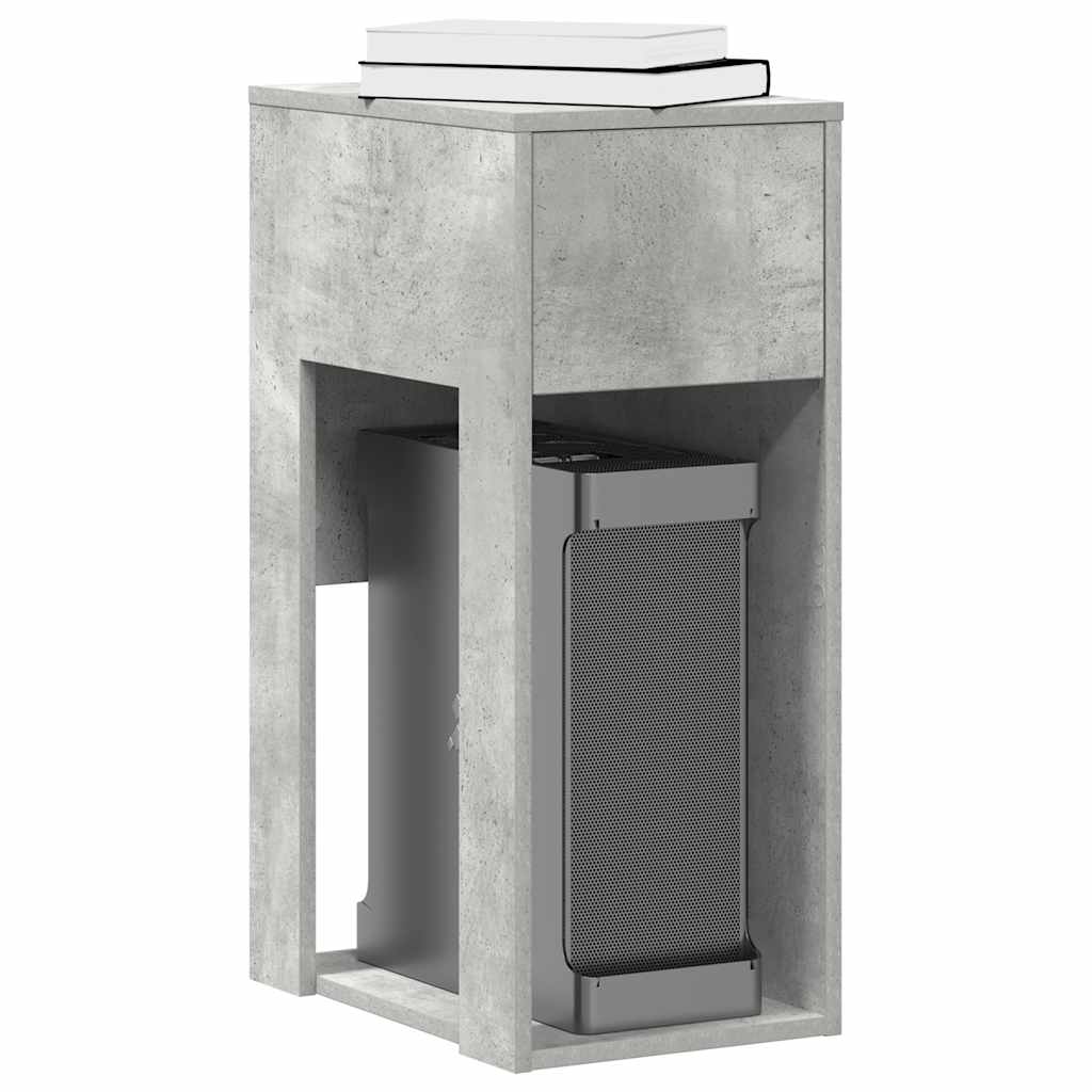 Computer Tower Stand with Drawer Concrete Grey 30x44x74 cm - R and M Furniture